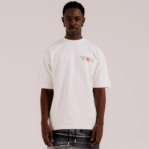 AURUM STARS I FLASHES CAMISETA OVERSIZED BLANCA