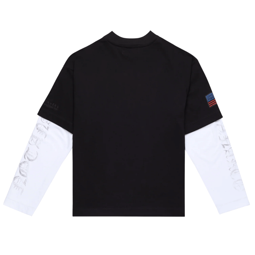 SINNERS CAMISETA DOBLE MANGA BLANCA POLIZIA NEGRA