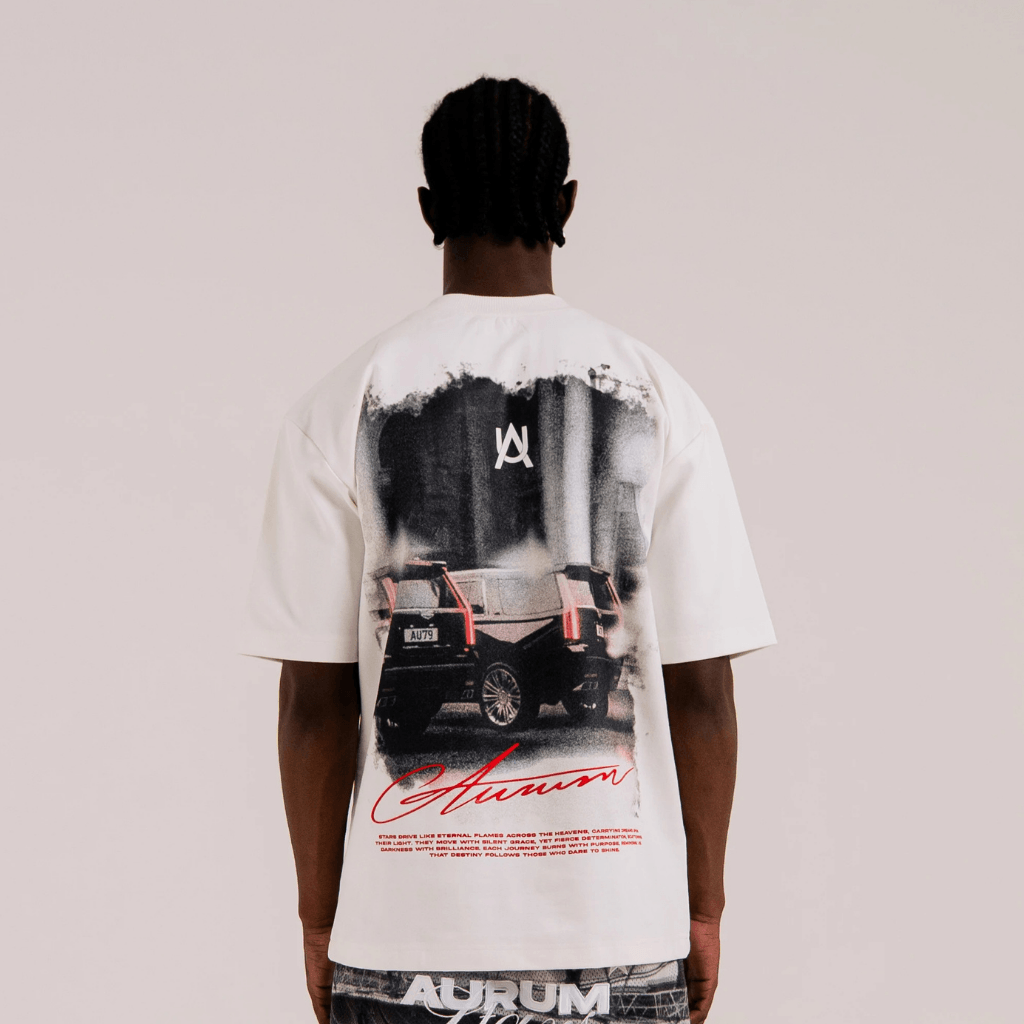 AURUM STARS I FLASHES CAMISETA OVERSIZED BLANCA