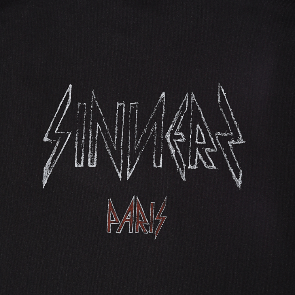 SINNERS FREE JESUS L'ENFANT MONOGRAM CAMISETA OVERSIZE NEGRA