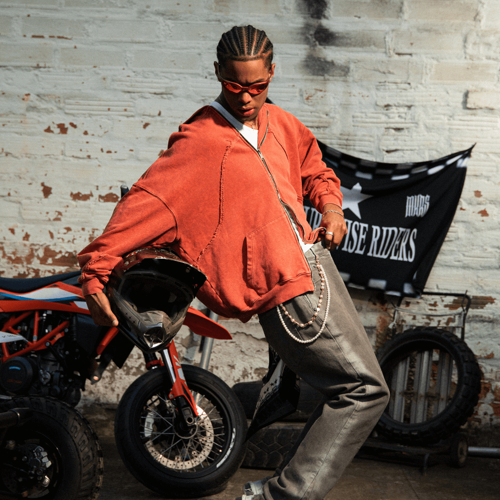 CULTUREWISE TWO STROKE SAINTS BUZOS DE CIERRE OVERSIZED TWO STROKE NARANJA