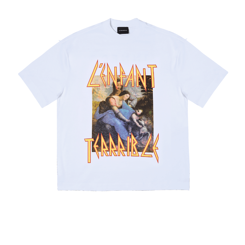 SINNERS FREE JESUS L'ENFANT TERRIBLE CAMISETA OVERSIZE BLANCA