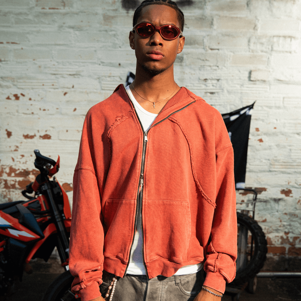 CULTUREWISE TWO STROKE SAINTS BUZOS DE CIERRE OVERSIZED TWO STROKE NARANJA