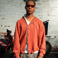 CULTUREWISE TWO STROKE SAINTS BUZOS DE CIERRE OVERSIZED TWO STROKE NARANJA