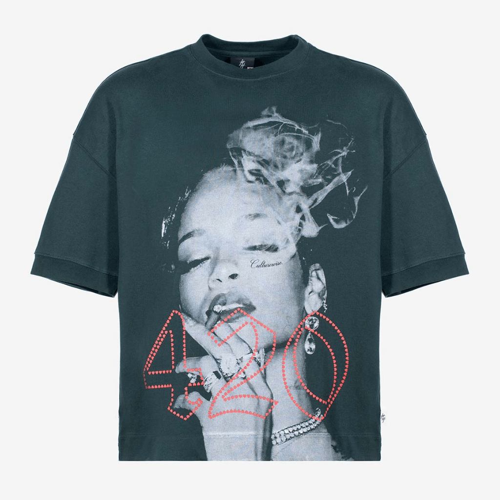 CULTURE WISE PASS THE LOVE CAMISETA OVERSIZED RIRI 420 VERDE