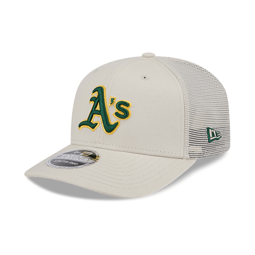 NEW ERA 9SEVENTY MLB OAKLAND ATHLETICS CANVAS TRUCKER GORRA CAMIONERA AJUSTABLE BEIGE
