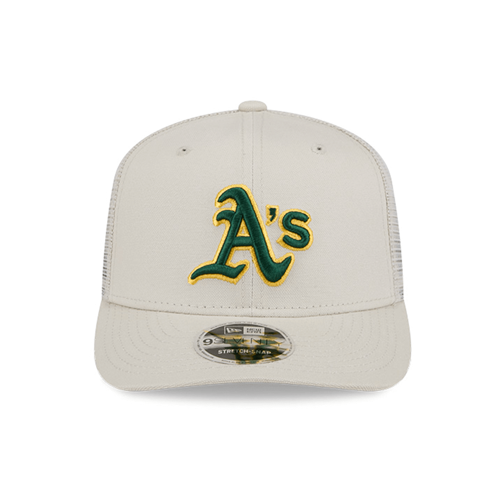 NEW ERA 9SEVENTY MLB OAKLAND ATHLETICS CANVAS TRUCKER GORRA CAMIONERA AJUSTABLE BEIGE