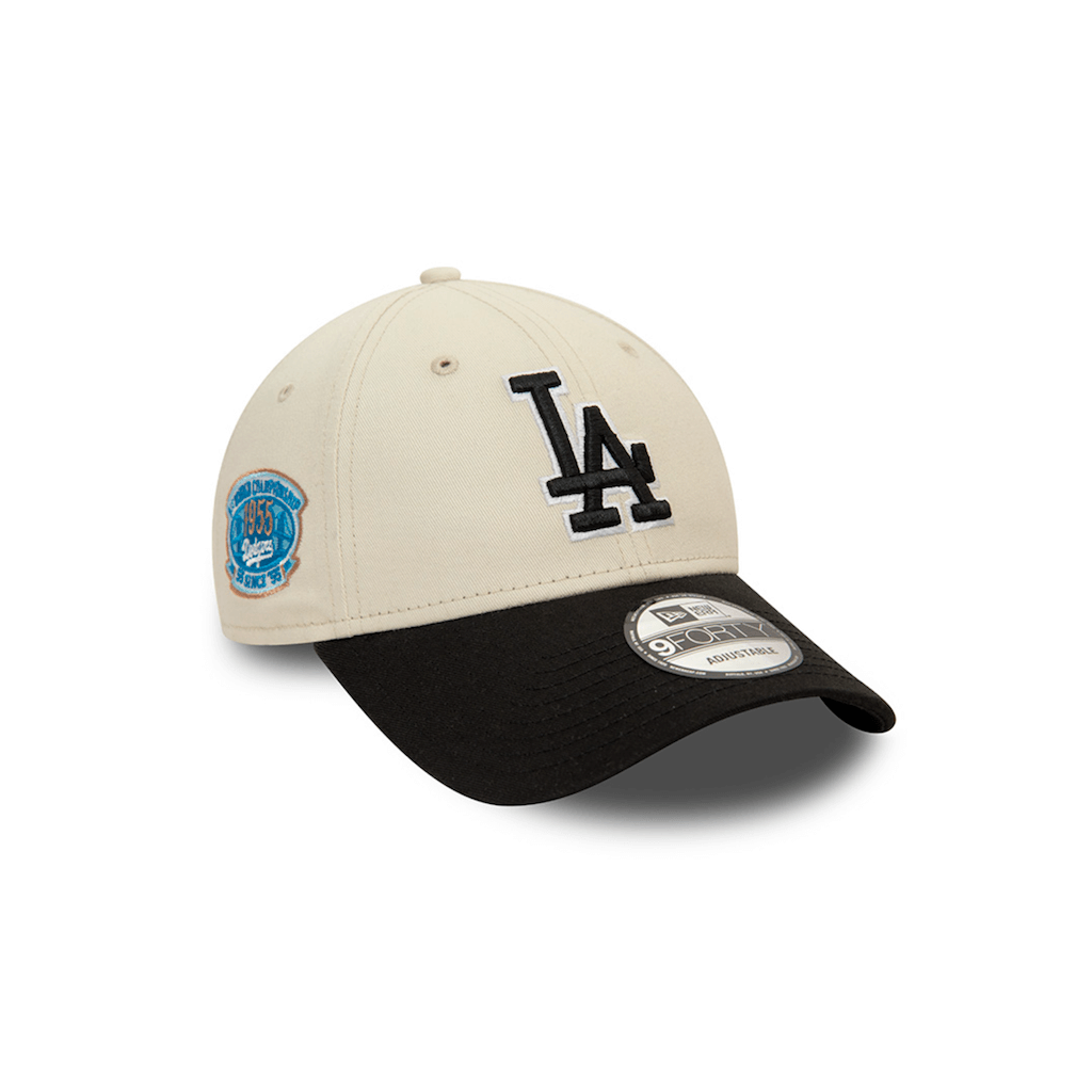NEW ERA 9FORTY MLB LOS ANGELES DODGERS 1955 WORLD CHAMPIONSHIP PATCH GORRA AJUSTABLE NEGRO