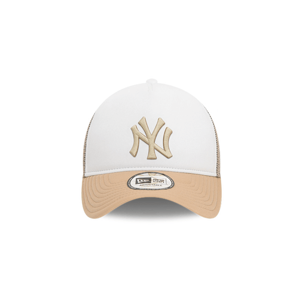 NEW ERA 9FORTY A FRAME NY YANKEES WORLD SERIES GORRA CAMIONERA AJUSTABLE BEIGE / BLANCO