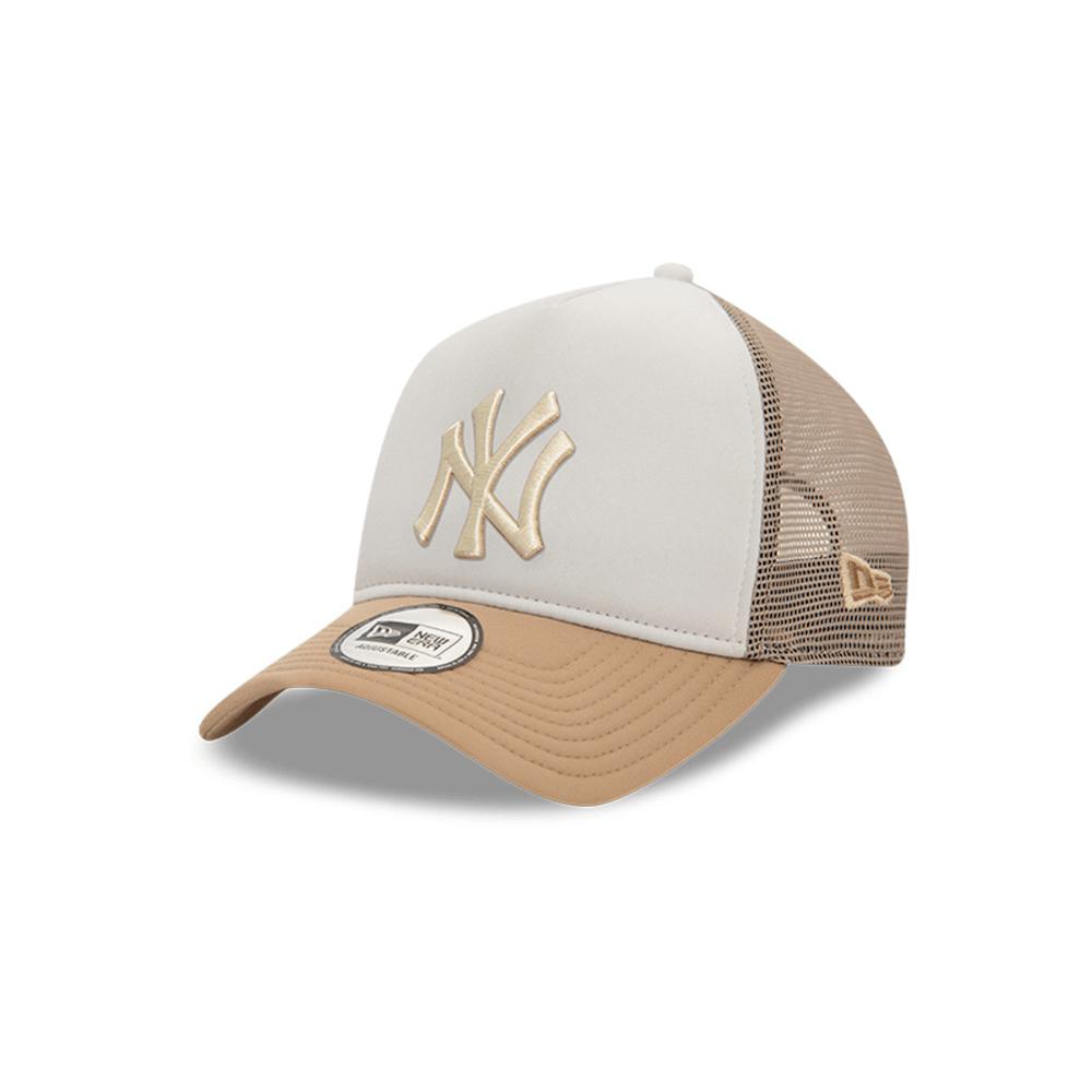 NEW ERA 9FORTY A FRAME NY YANKEES WORLD SERIES GORRA CAMIONERA AJUSTABLE BEIGE / BLANCO