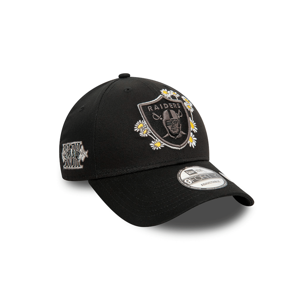 NEW ERA 9FORTY NFL LAS VEGAS RAIDERS FLOWER ICON COLLECTION GORRA AJUSTABLE NEGRA