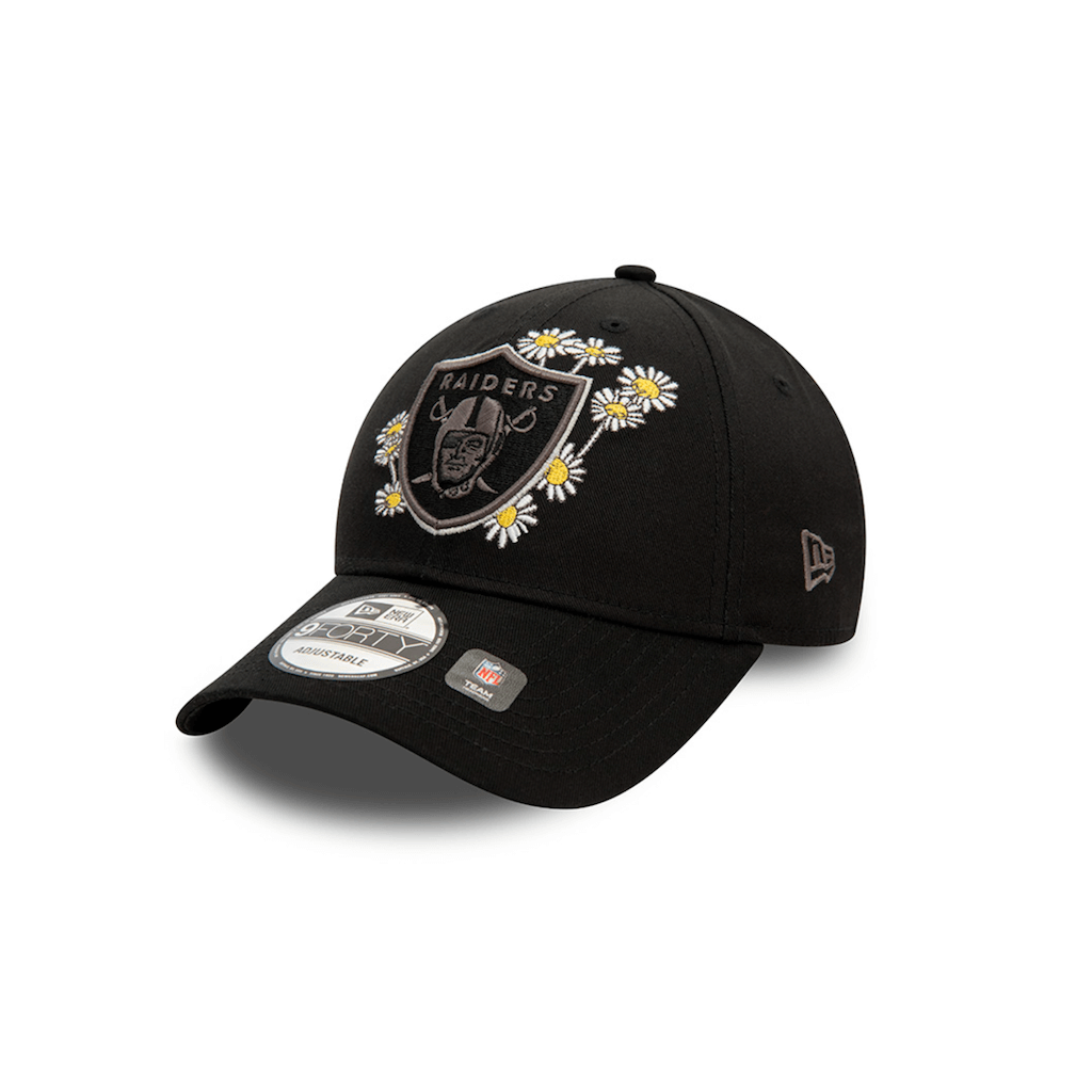 NEW ERA 9FORTY NFL LAS VEGAS RAIDERS FLOWER ICON COLLECTION GORRA AJUSTABLE NEGRA