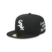 NEW ERA 59FIFTY MLB CHICAGO WHITE SOX TEAM VERBIAGE GORRA CERRADA NEGRA