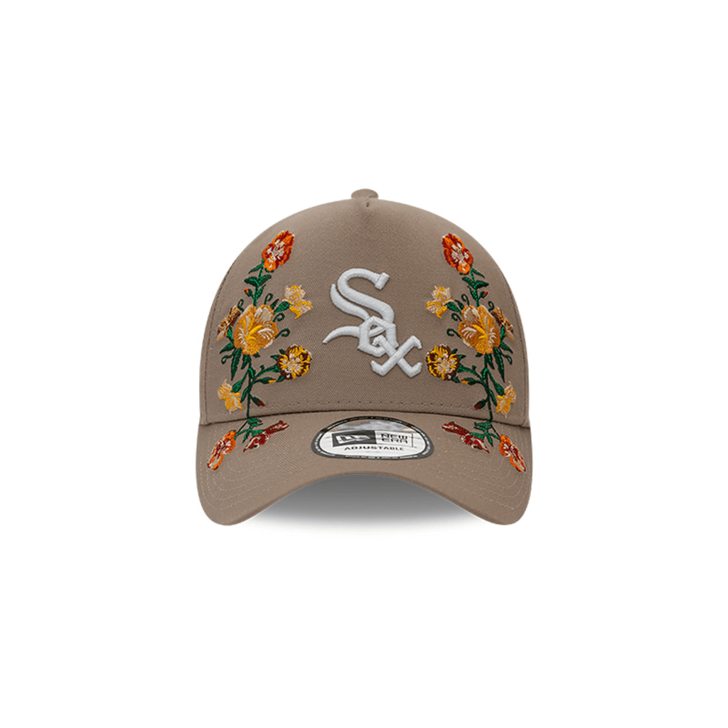 NEW ERA 9FORTY E FRAME MLB CHICAGO WHITE SOX FLORAL FRONT COLLECTION GORRA AJUSTABLE CAFÉ