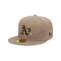 NEW ERA 59FIFTY MLB OAKLAND ATHLETICS FLORAL BORDER COLLECTION GORRA CERRADA CAFÉ