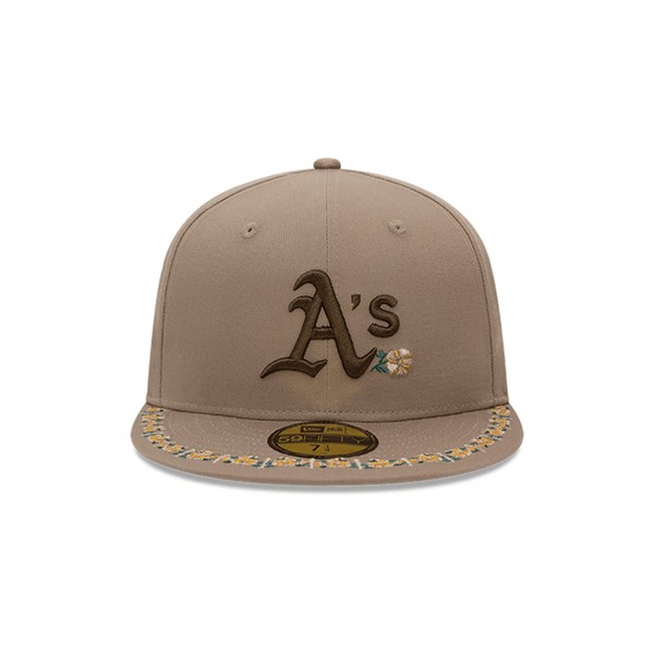 NEW ERA 59FIFTY MLB OAKLAND ATHLETICS FLORAL BORDER COLLECTION GORRA CERRADA CAFÉ