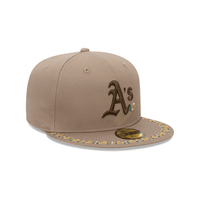 NEW ERA 59FIFTY MLB OAKLAND ATHLETICS FLORAL BORDER COLLECTION GORRA CERRADA CAFÉ