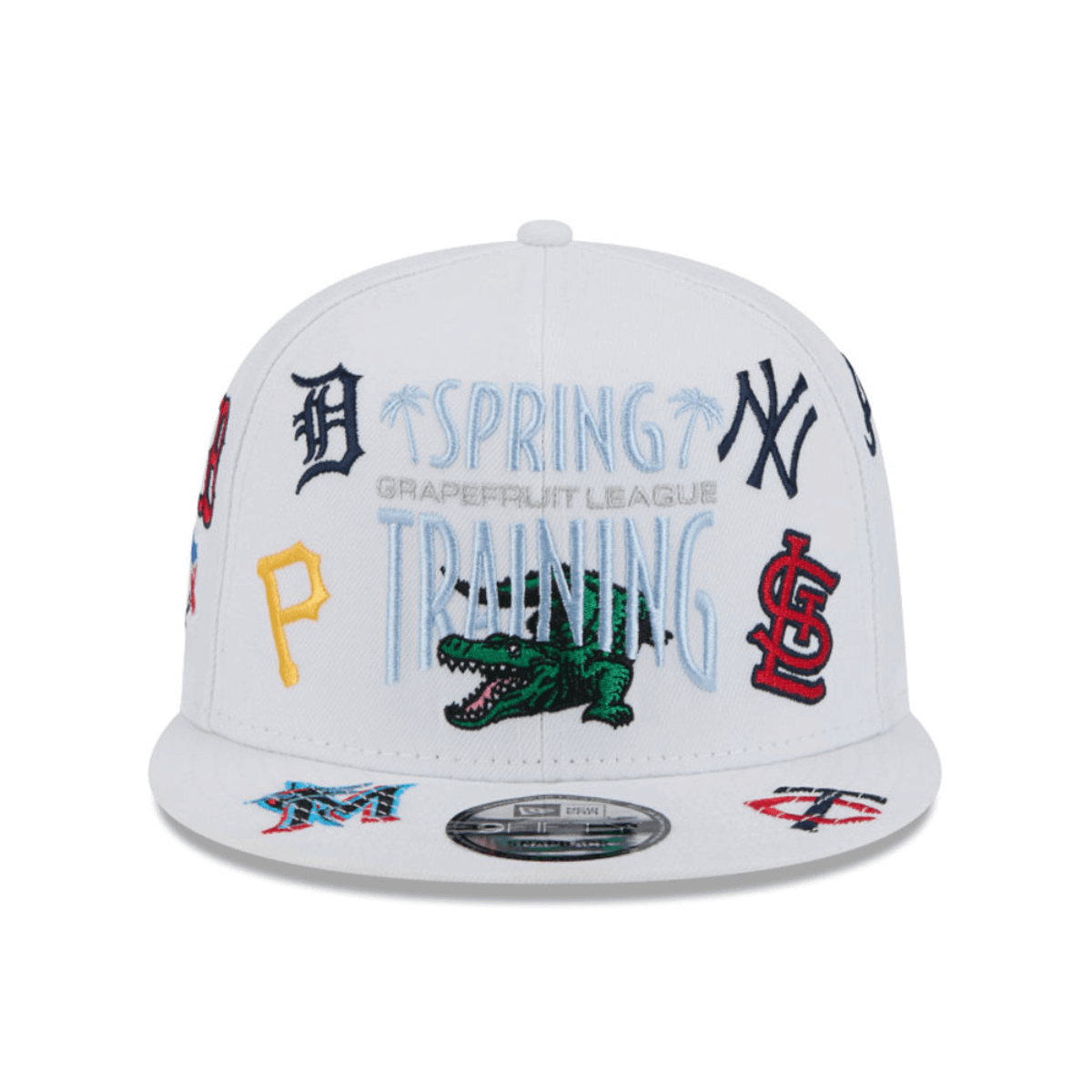 NEW ERA 9FIFTY MLB GRAPEFRUIT LEAGUE ALL OVER LOGO SPRING TRAINING FAN PACK 2025 GORRA AJUSTABLE BLANCA