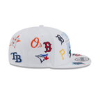 NEW ERA 9FIFTY MLB GRAPEFRUIT LEAGUE ALL OVER LOGO SPRING TRAINING FAN PACK 2025 GORRA AJUSTABLE BLANCA