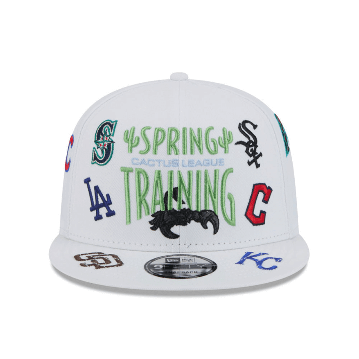 NEW ERA 9FIFTY MLB CACTUS LEAGUE ALL OVER LOGO SPRING TRAINING FAN PACK 2025 GORRA AJUSTABLE BLANCA