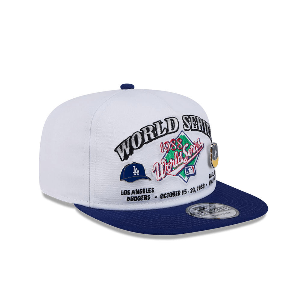 NEW ERA GOLFER MLB CHAMPIONSHIP PIN LA DODGERS VS OAKLAND ATHLETICS GORRA AJUSTABLE BLANCA