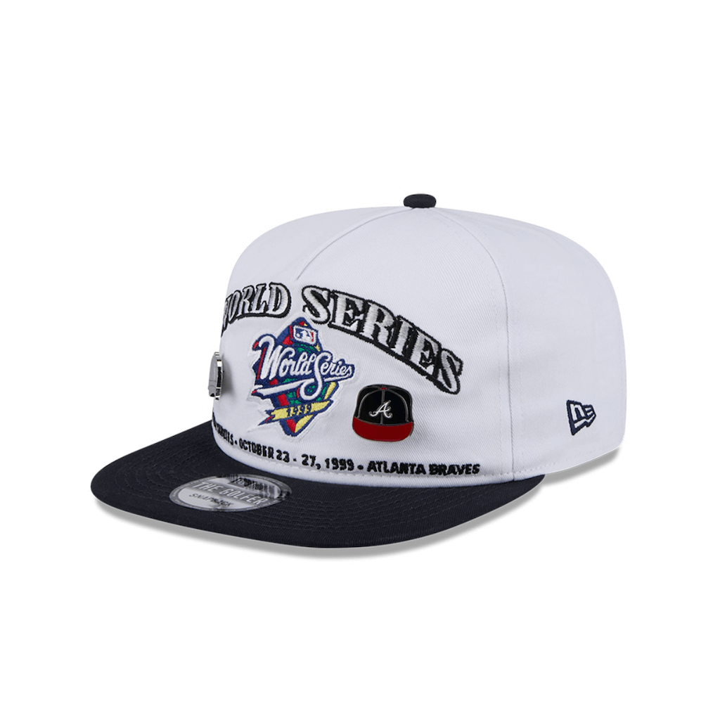 NEW ERA GOLFER MLB CHAMPIONSHIP PIN NY YANKEES VS ATLANTA BRAVES GORRA AJUSTABLE BLANCA