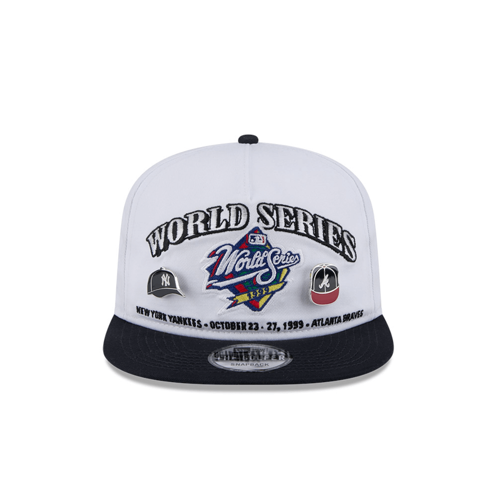 NEW ERA GOLFER MLB CHAMPIONSHIP PIN NY YANKEES VS ATLANTA BRAVES GORRA AJUSTABLE BLANCA