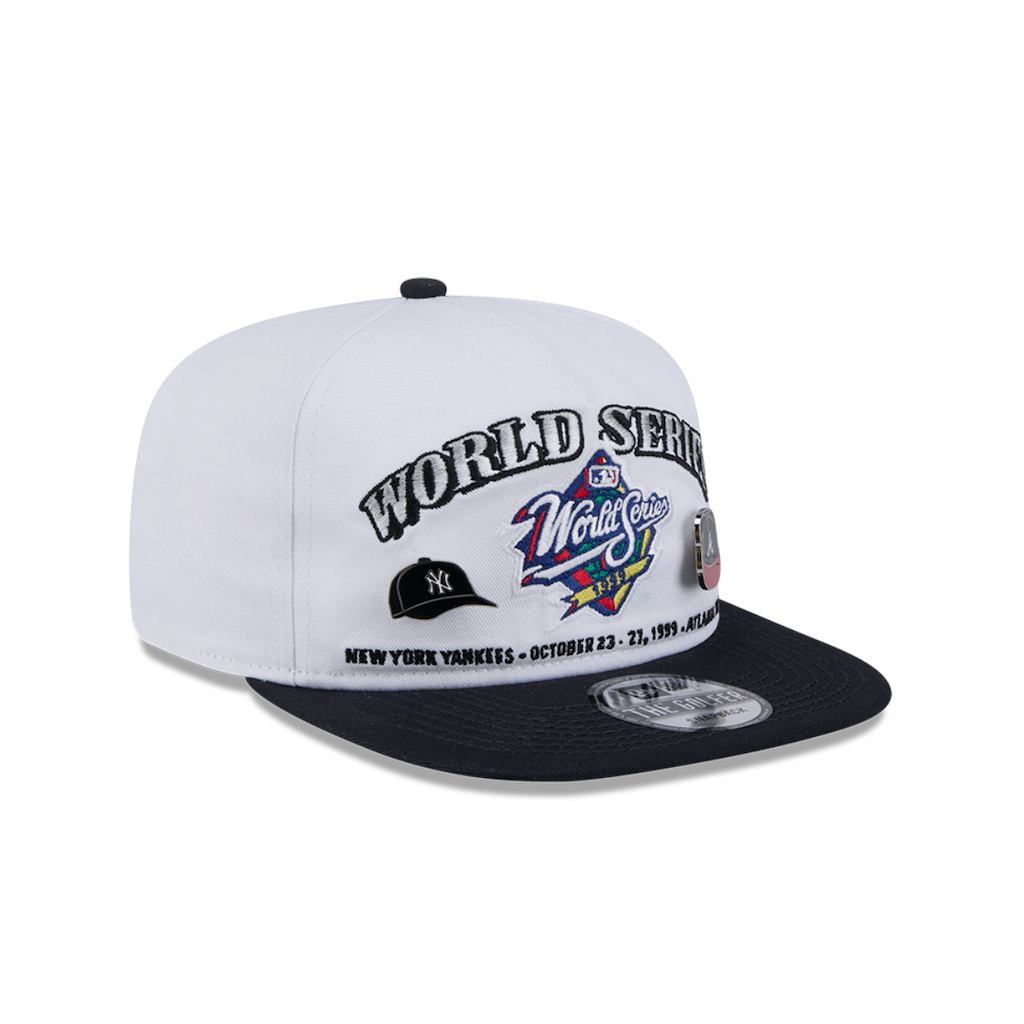 NEW ERA GOLFER MLB CHAMPIONSHIP PIN NY YANKEES VS ATLANTA BRAVES GORRA AJUSTABLE BLANCA