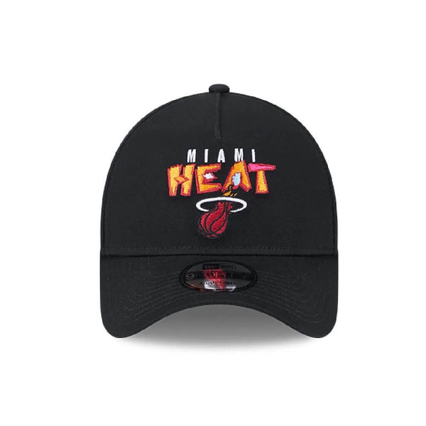 NEW ERA 9FORTY A-FRAME NBA MIAMI HEAT RETRO GORRA AJUSTABLE NEGRA