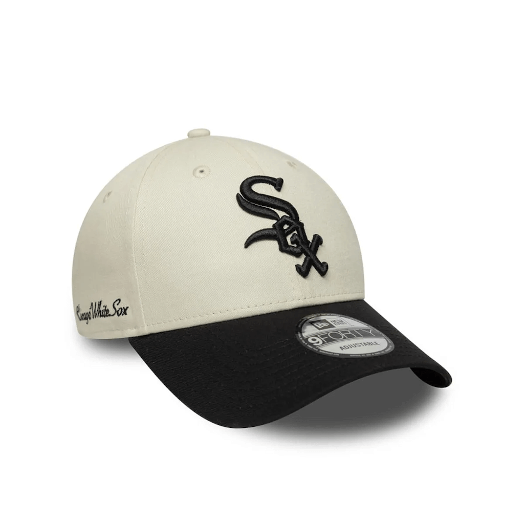 NEW ERA 9FORTY MLB CHICAGO WHITE SOX SIDE SCRIPT GORRA AJUSTABLE BEIGE