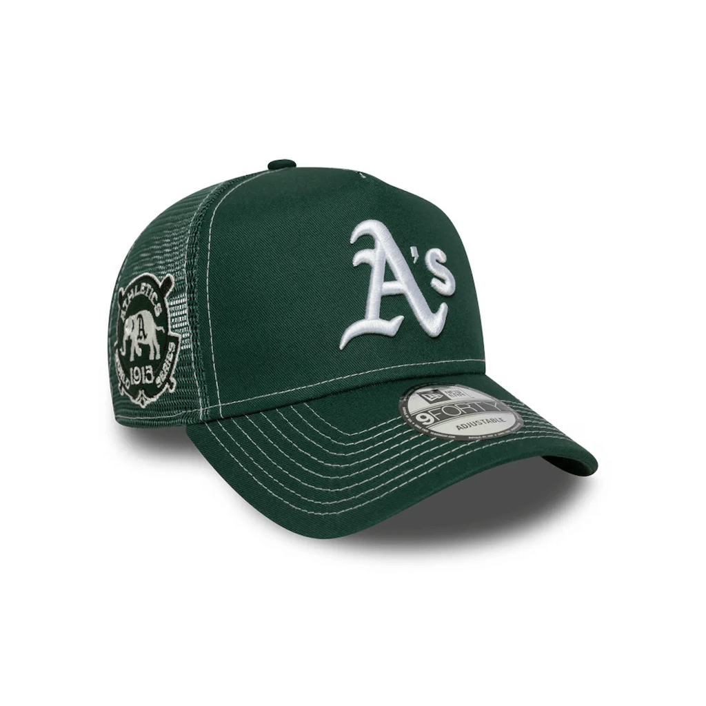 NEW ERA 9FORTY MLB OAKLAND ATHLETICS 1913 WS PATCH GORRA AJUSTABLE CAMIONERA VERDE