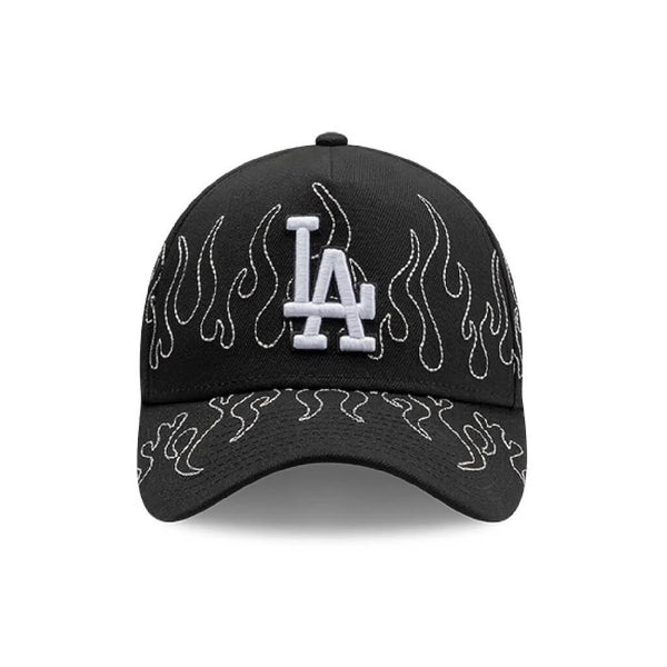 NEW ERA 9FORTY A-FRAME MLB LOS ANGELES DODGERS OUTLINE FLAMES GORRA AJUSTABLE NEGRA