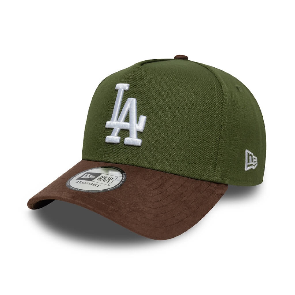 NEW ERA 9FORTY E FRAME MLB LOS ANGELES DODGERS SUEDE VISOR GORRA AJUSTABLE VERDE