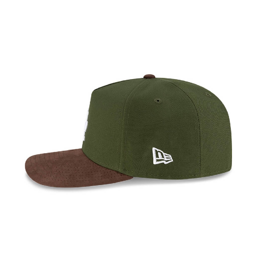 NEW ERA 9FORTY E FRAME MLB LOS ANGELES DODGERS SUEDE VISOR GORRA AJUSTABLE VERDE