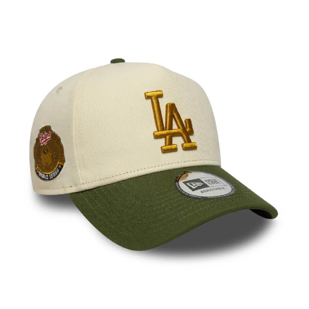 NEW ERA 9FORTY E-FRAME MLB LOS ANGELES DODGERS WS PATCH CREME GORRA AJUSTABLE BEIGE