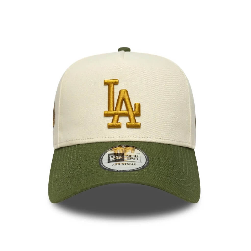 NEW ERA 9FORTY E-FRAME MLB LOS ANGELES DODGERS WS PATCH CREME GORRA AJUSTABLE BEIGE