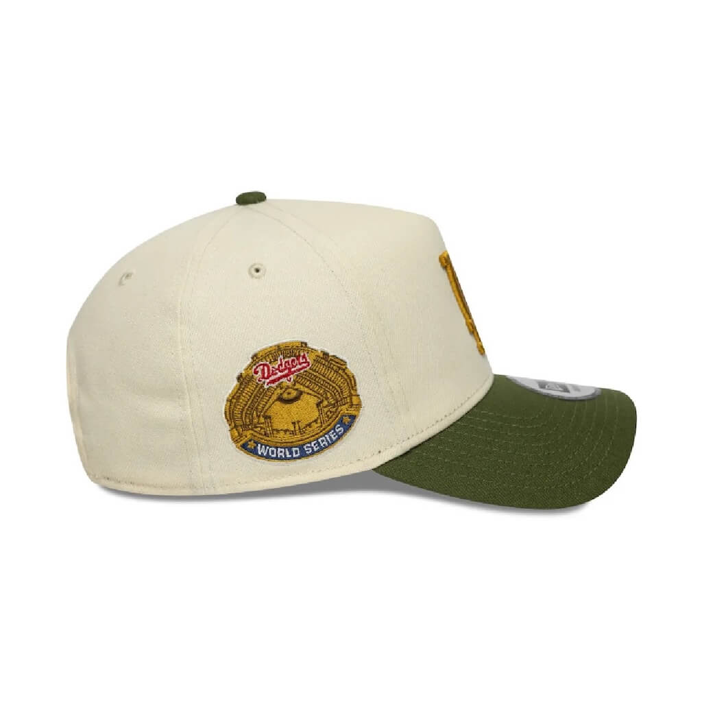 NEW ERA 9FORTY E-FRAME MLB LOS ANGELES DODGERS WS PATCH CREME GORRA AJUSTABLE BEIGE