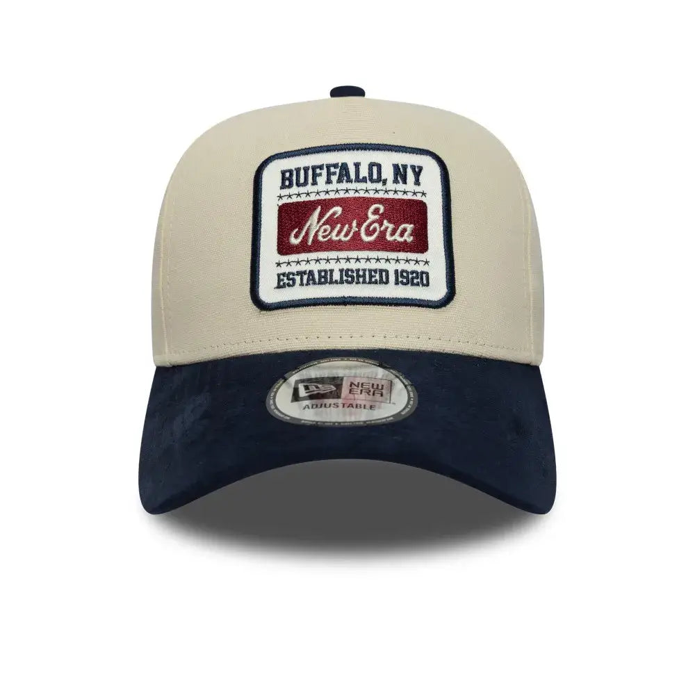 NEW ERA 9FORTY E-FRAME NE NEW ERA SUEDE NE PATCH GORRA AJUSTABLE BEIGE AZUL