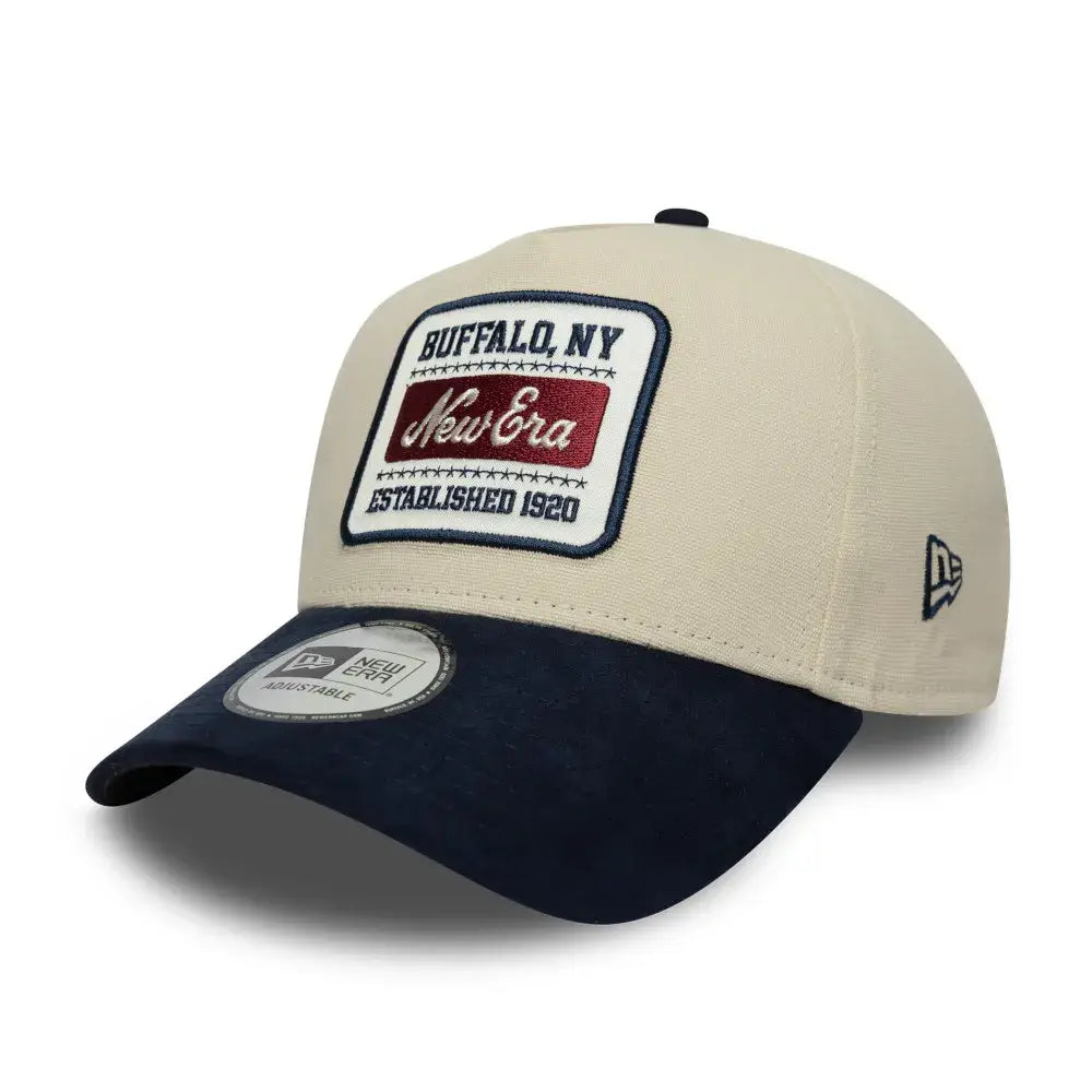 NEW ERA 9FORTY E-FRAME NE NEW ERA SUEDE NE PATCH GORRA AJUSTABLE BEIGE AZUL