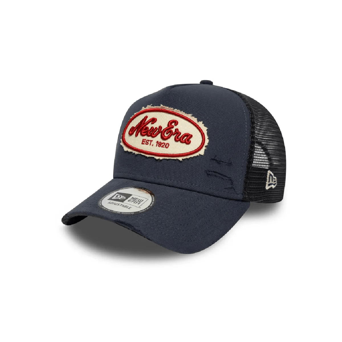 NEW ERA 9FORTY  NEW ERA BRANDED OVAL CANVAS TRUCKER GORRA AJUSTABLE AZUL