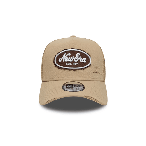 NEW ERA 9FORTY  NEW ERA BRANDED OVAL CANVAS TRUCKER GORRA AJUSTABLE BEIGE