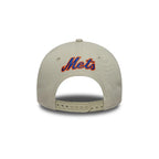 NEW ERA 9FORTY E-FRAME MLB NEW YORK METS OUTLINE SCRIPT GORRA AJUSTABLE BEIGE