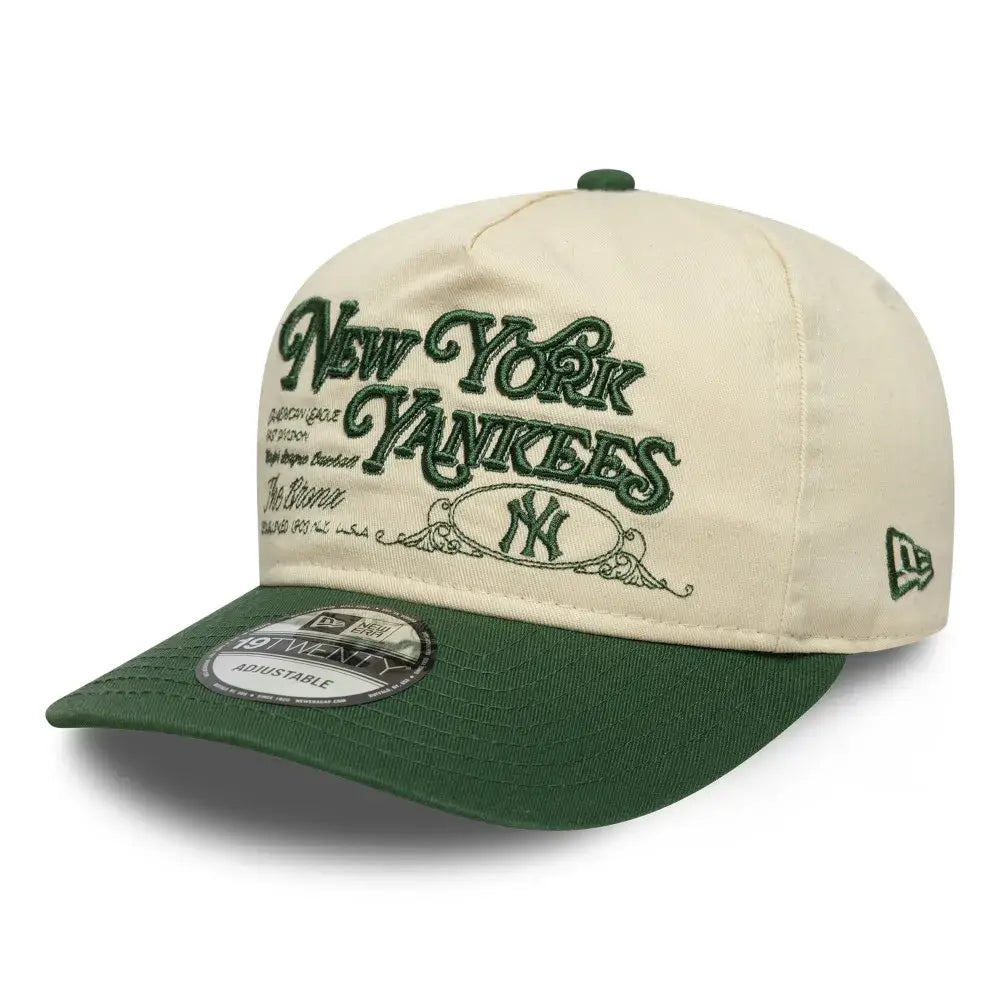 NEW ERA 19TWENTY MLB NEW YORK YANKEES WASHED GRAPHIC GORRA AJUSTABLE BEIGE VERDE