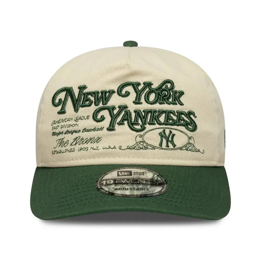 NEW ERA 19TWENTY MLB NEW YORK YANKEES WASHED GRAPHIC GORRA AJUSTABLE BEIGE VERDE