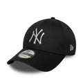 NEW ERA 9FORTY MLB NEW YORK YANKEES METALLIC SILVER LOGO GORRA AJUSTABLE NEGRA