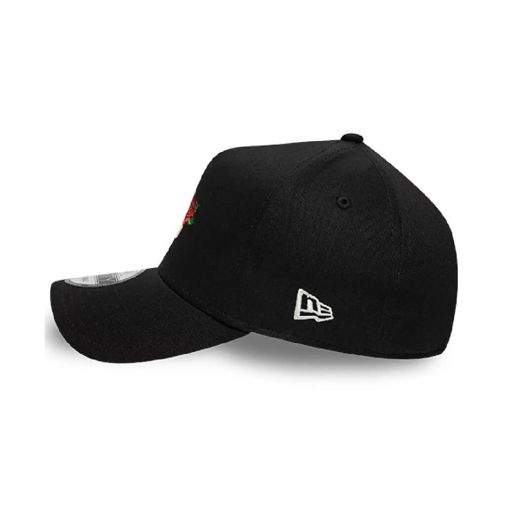 NEW ERA 9FORTY A-FRAME MLB LOS ANGELES DODGERS COOPS FLORAL 1955 PATCH GORRA AJUSTABLE NEGRA