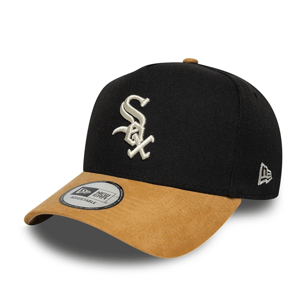 NEW ERA 9FORTY E-FRAME MLB CHICAGO WHITE SOX SUEDE VISOR GORRA AJUSTABLE NEGRA