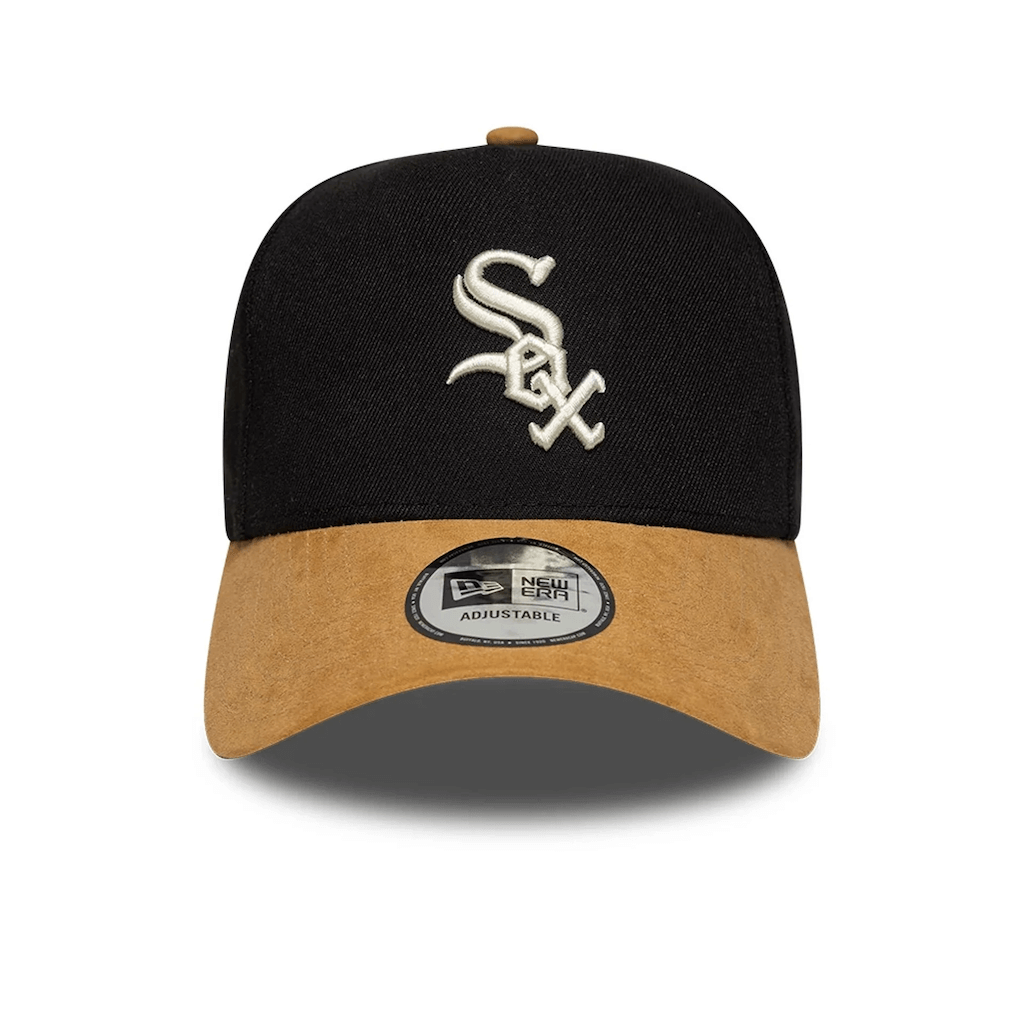 NEW ERA 9FORTY E-FRAME MLB CHICAGO WHITE SOX SUEDE VISOR GORRA AJUSTABLE NEGRA