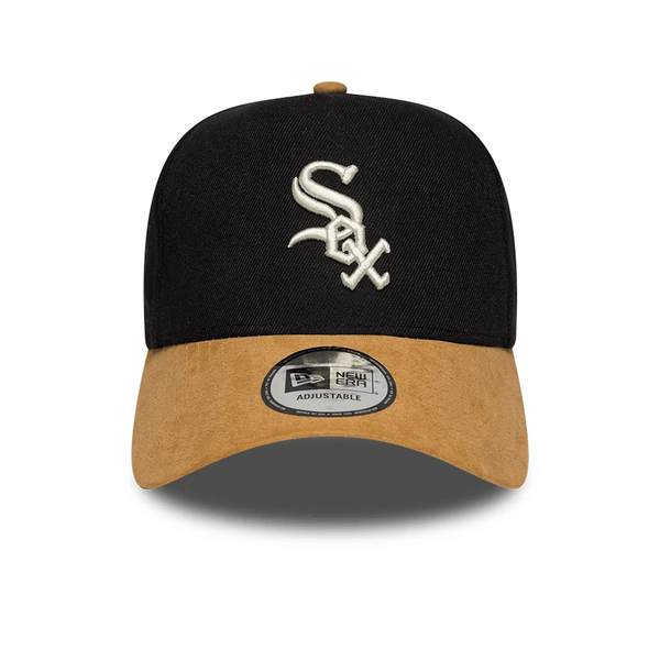 NEW ERA 9FORTY E-FRAME MLB CHICAGO WHITE SOX SUEDE VISOR GORRA AJUSTABLE NEGRA