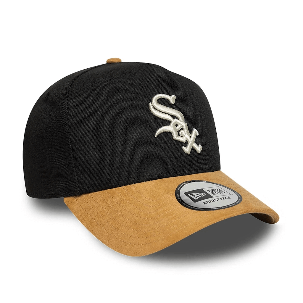 NEW ERA 9FORTY E-FRAME MLB CHICAGO WHITE SOX SUEDE VISOR GORRA AJUSTABLE NEGRA